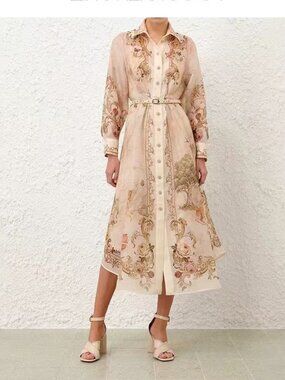 green emerald velvet dress Zimmermann  Zimmermann Floral Midi Dress in Barcelona or Shop Online Mujer  721-000595 01